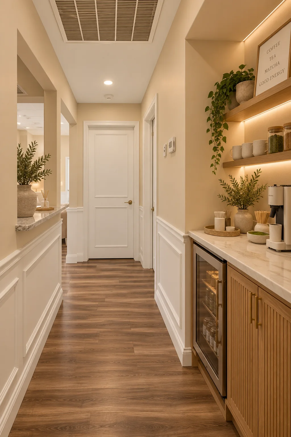 The hallway refreshment bar